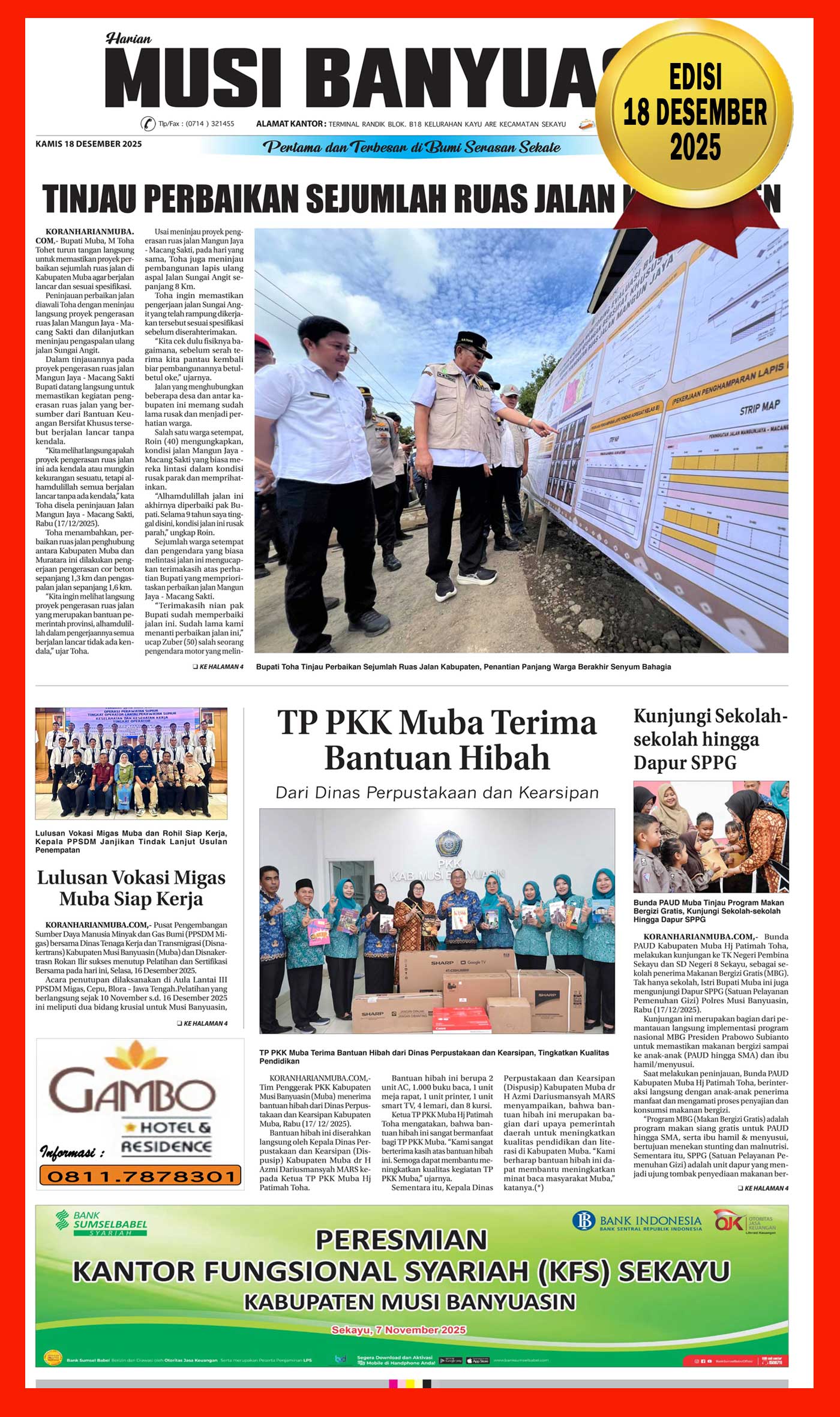 Koran Harian Musi Banyuasin 18 Desember 2025