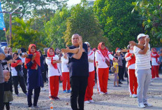 Koran Terbesar di Muba Sukses Gelar Senam Bersama, Penuh Keramaian dan Bertabur Doorprize