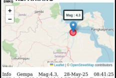 Gempa 4,3 Magnitudo Guncang Air Salek, Warga Panik Berhamburan