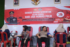 Polres OKI Gelar Aksi Donor Darah, Peringati HUT Humas Polri ke-73