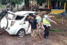 Kecelakaan Tunggal, Daihatsu Terios Terjun Bebas Keluar Jalur Badan Jalan, Begini Kondisi Sopir