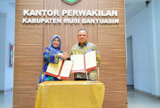 Pj Bupati Muba H Sandi Tandatangani MoU dengan LPP RRI Palembang