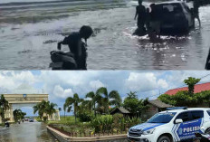 Banjir, Satlantas Polres Ogan Ilir Lakukan Patroli 