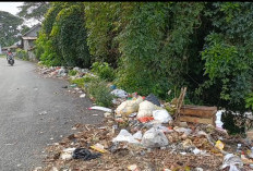 Warga Kepur Muara Enim Resah dengan Tumpukan Sampah Menggunung di Jalan Masuk Desa