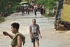 Puluhan Truk Minyak Illegal Terjebak Tidak Bisa Melintas, Terjebak Banjir di Jalan Hindoli – A3 Keluang