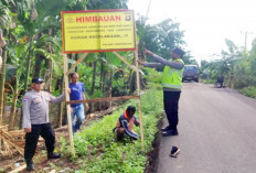 Polsek Pampangan Pasang Himbauan Waspada