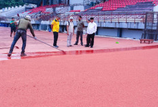 Turun Langsung, Sekda Muba Tinjau Progres Lintasan Atletik Stadion Serasan Sekate 