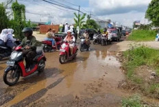 Waduh, Akses Jalan Tegal BInangun Tambah Rusak Parah, Hujan Lubang Tergenang 