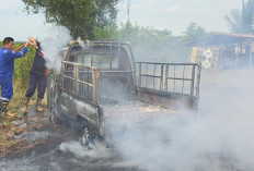 Mobil Pick Up Habis Terbakar di Babat Toman, Tak Ada Korban Jiwa