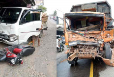 Truk Tronton Hilang Kendali, 2 Pengendara  Sepeda Motor Terpental 