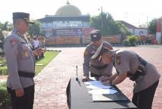 Polres Muba Sertijab 1 Kasat 2 Kapolsek, Ini Pesan Kapolres Muba 