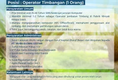 Peluang Karir di Industri Sawit: PT Muba Global Lestari Cari Operator dan Asisten Maintenance