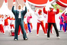Feby Deru Ajak Warga Sumsel Jaga Kesehatan Jantung Lewat Senam Sehat di Kambang Iwak