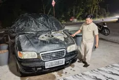  Diduga Korsleting Aki, Mobil Hyundai Terbakar di Lubuklinggau
