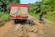 Jalan Poros Menuju Plakat Tinggi Muba Rusak Parah, Body Mobil Sering Jadi Korban 