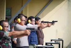  Hari Bhayangkara ke-80: Polres Muba Gelar Lomba Menembak Eksebisi Bersama Jajaran Forkopimda