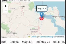 Gempa 4,3 Magnitudo Guncang Air Salek, Warga Panik Berhamburan