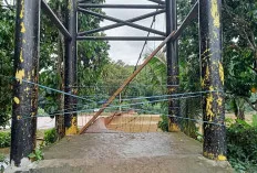 Dua Jembatan Gantung di Desa Karang Agung Rusak Diterjang Banjir 2024, Warga Terpaksa Menyebrang Sungai Pakai 
