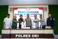 Sinergi Berantas Narkoba, Kapolres OKI Pimpin Pemusnahan 927 Gram Sabu