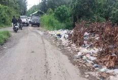 Waduh! Tumpukan Sampah di Pinggir Jalan Desa Senabing Lahat Membuat Bau Tidak Sedap, Rusak Pemandangan 