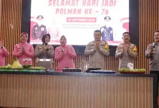 Kue TAR dan Tumpeng Rayakan HUT Polwan Ke-76 di Polres Muba 