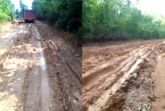Ngeri! Inilah Kondisi Jalan Desa Kuang Dalam, Kendaraan Harus Berjibaku 