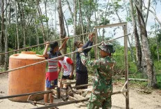 TMMD Bangun Sumur Bor, Warga Pematang Sukatani Terbantu Air Bersih