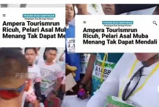Waduh, Peserta Ampera Tourism Run 2024 ini Sampai Finish Duluan, Tapi Tidak Dapat Medali 
