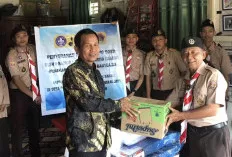 Pramuka Kwarcab Muba Salurkan Bantuan untuk Korban Banjir di Desa Peninggalan