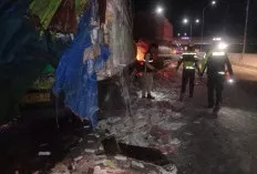 Astaga Jelang Arus Mudik Lebaran, Terjadi Laka Beruntun di Tol Kayuagung-Palembang, Sopir Truk Tewas di Tempat