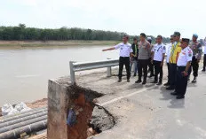 Respon Cepat Tanggap Bencana, Kapolres Muba Cek Kondisi Terkini Akses Jalan yang Amblas