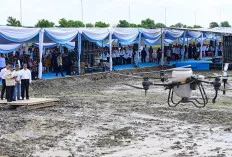  Presiden Prabowo Terkesima Teknologi Drone di Lahan Rawa Ogan Ilir, Tanam Padi 25 Hektare Sehari
