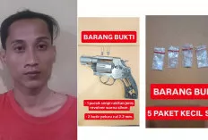 Pemilik Senpi Rakitan dan 5 Paket Sabu Ditangkap di Banyuasin