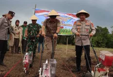 Dukung Swasembada Pangan, Polres Lahat Gelar Penanaman Jagung Serentak di Desa Penandingan
