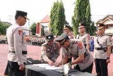 Kapolres Muba Pimpin Serahterima Jabatan, 2 Kabag , 3 Kasat dan 4 Kapolsek, Ini Pesan Disampaikanya 
