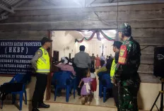 Perayaan Natal, Polsek dan Koramil Babat Toman Ikut Mengamankan 