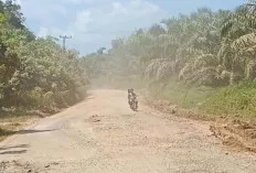 Pengendara Keluhkan Melintas di Jalan Desa Macang Sakti, Penuh dengan Debu 